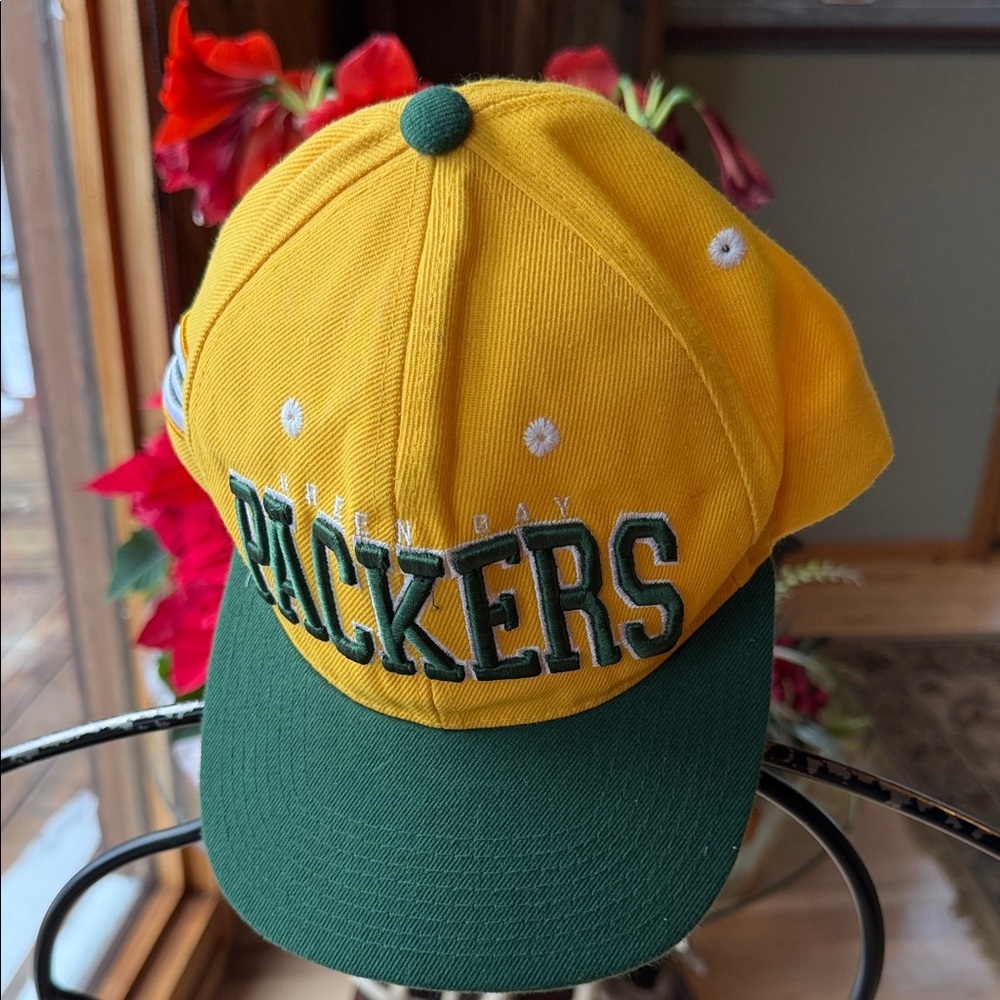 Green Bay Packers NFL Team Apparel Snapback Hat Yellow Green Adjustable Cap